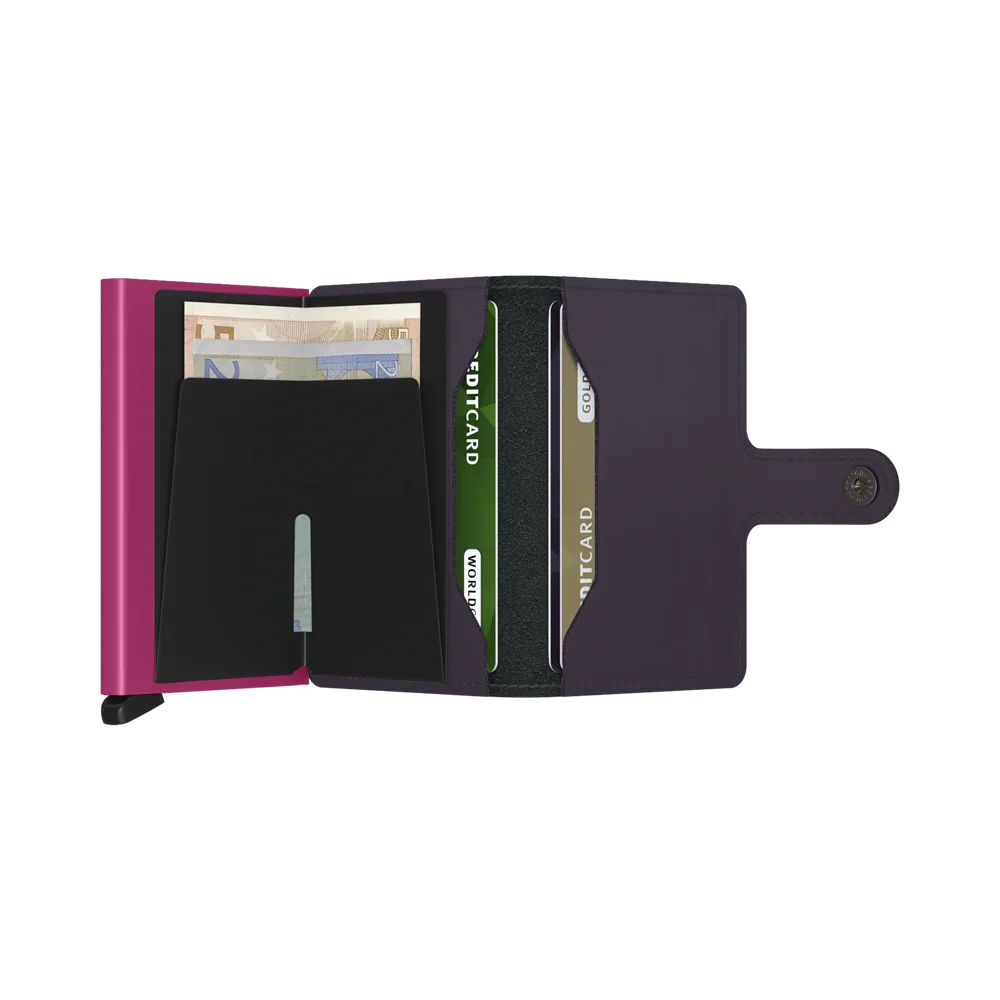 'Secrid Miniwallet - Matte' in 'Dark Purple-Fuchsia' colour
