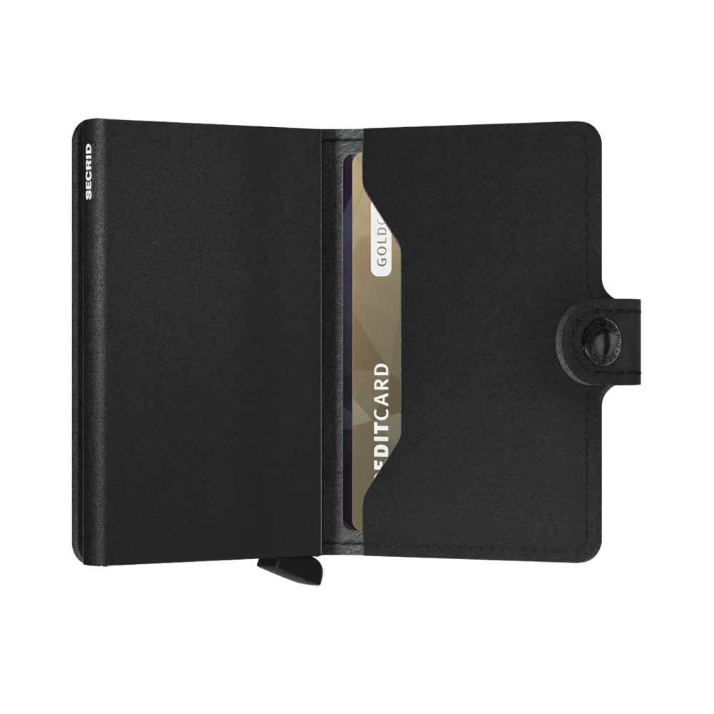 'Secrid Miniwallet - Yard Powder (Non-Leather)' in 'Black' colour