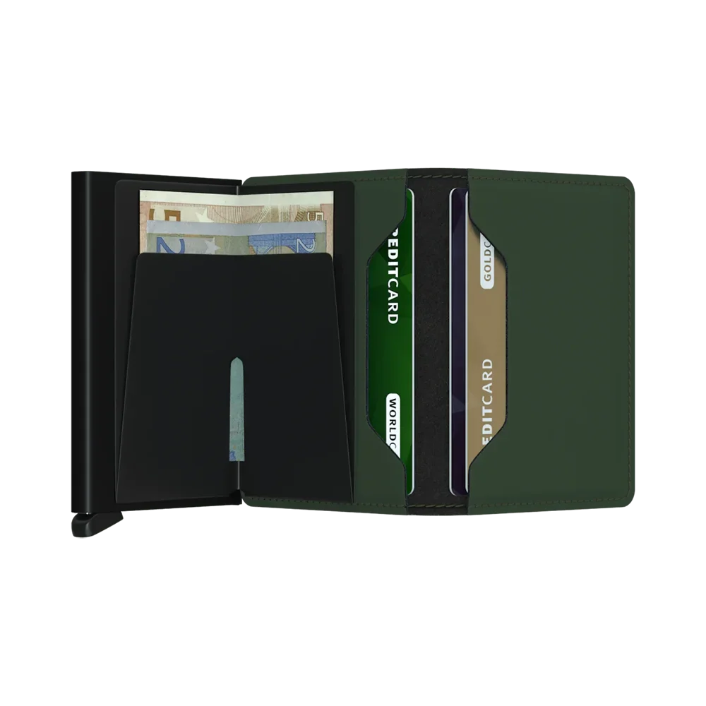 'Secrid Slimwallet - Matte' in 'Green-Black' colour