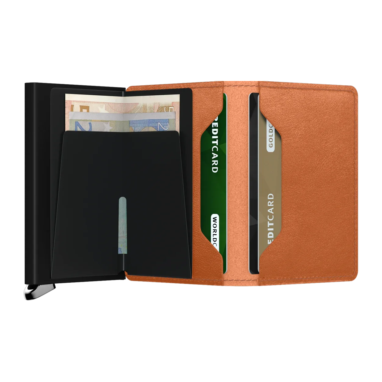 'Secrid Slimwallet - Premium Basco' in 'Cognac' colour