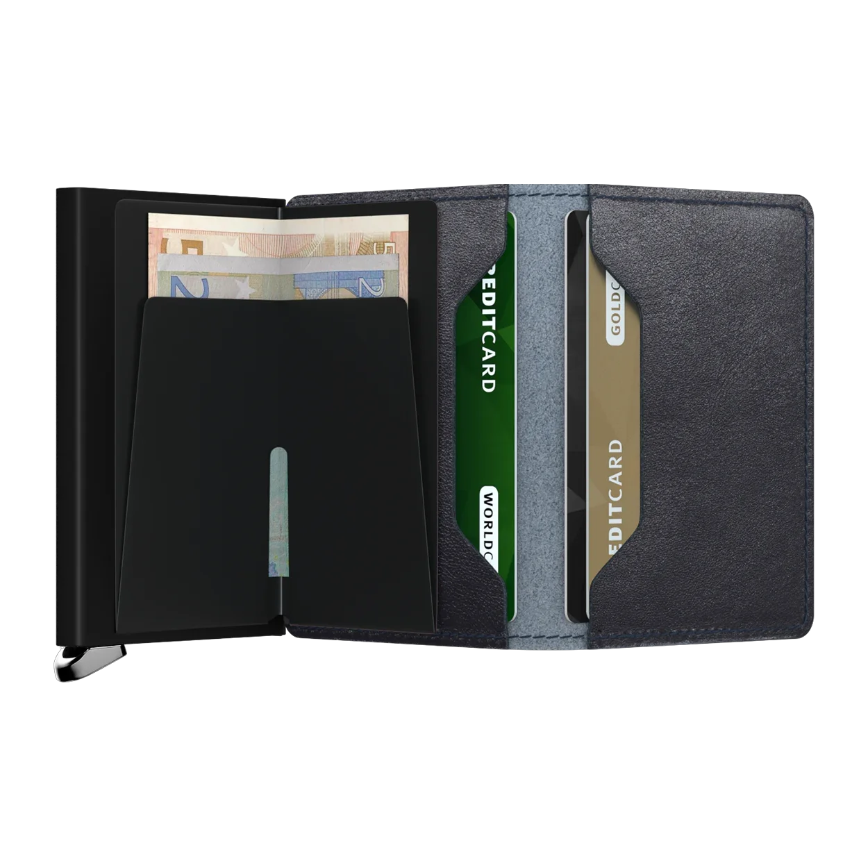 'Secrid Slimwallet - Premium Basco' in 'Navy' colour