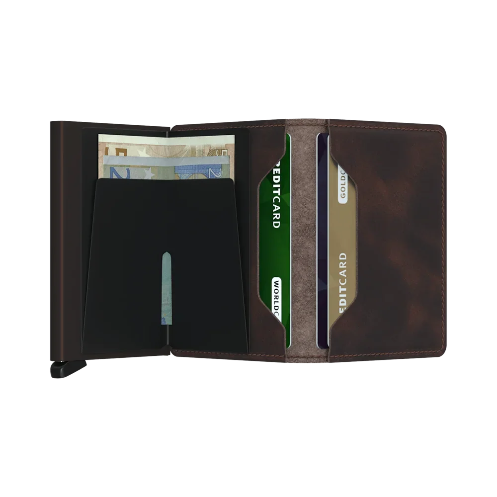'Secrid Slimwallet - Vintage' in 'Chocolate' colour