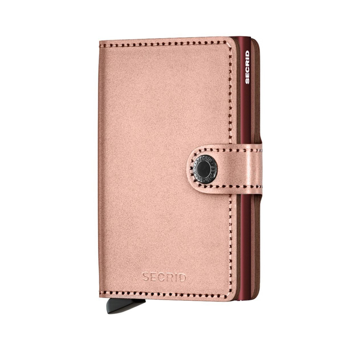 'Secrid Miniwallet - Metallic' in 'Rose Bordeaux' colour