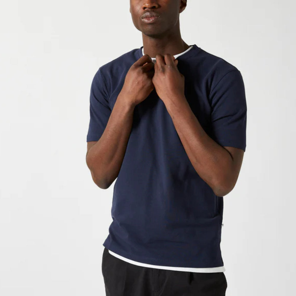 'MINIMUM Sims 2.0 2088 Tee' in 'Navy Blazer' colour