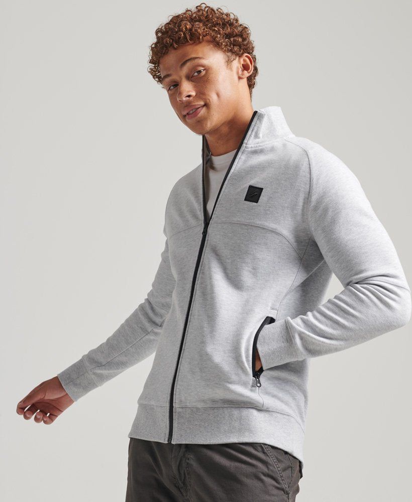 'Superdry Code Tech Track Top' in 'Cadet Grey Marl' colour