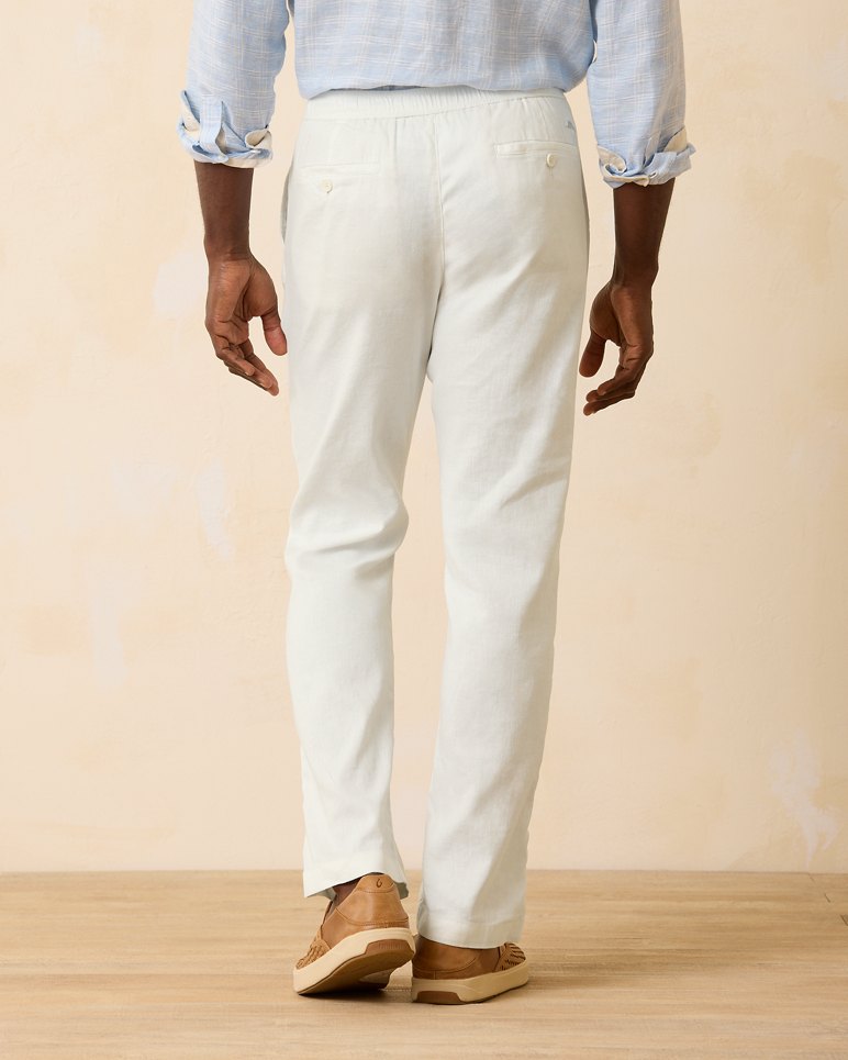 'Tommy Bahama Beach Coast Linen Blend Elastic Waist Pants' in 'Continental' colour