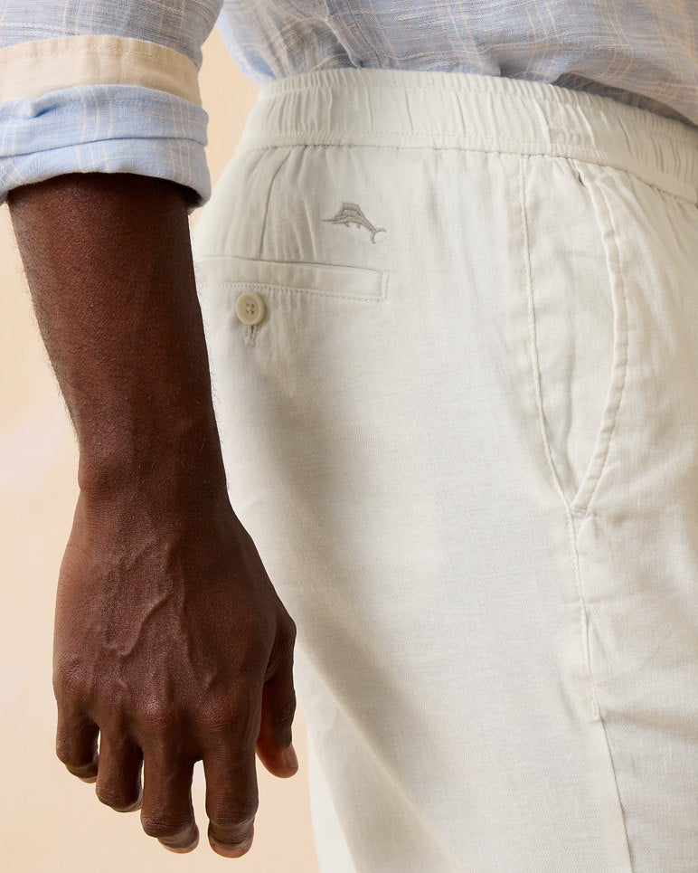 'Tommy Bahama Beach Coast Linen Blend Elastic Waist Pants' in 'Continental' colour