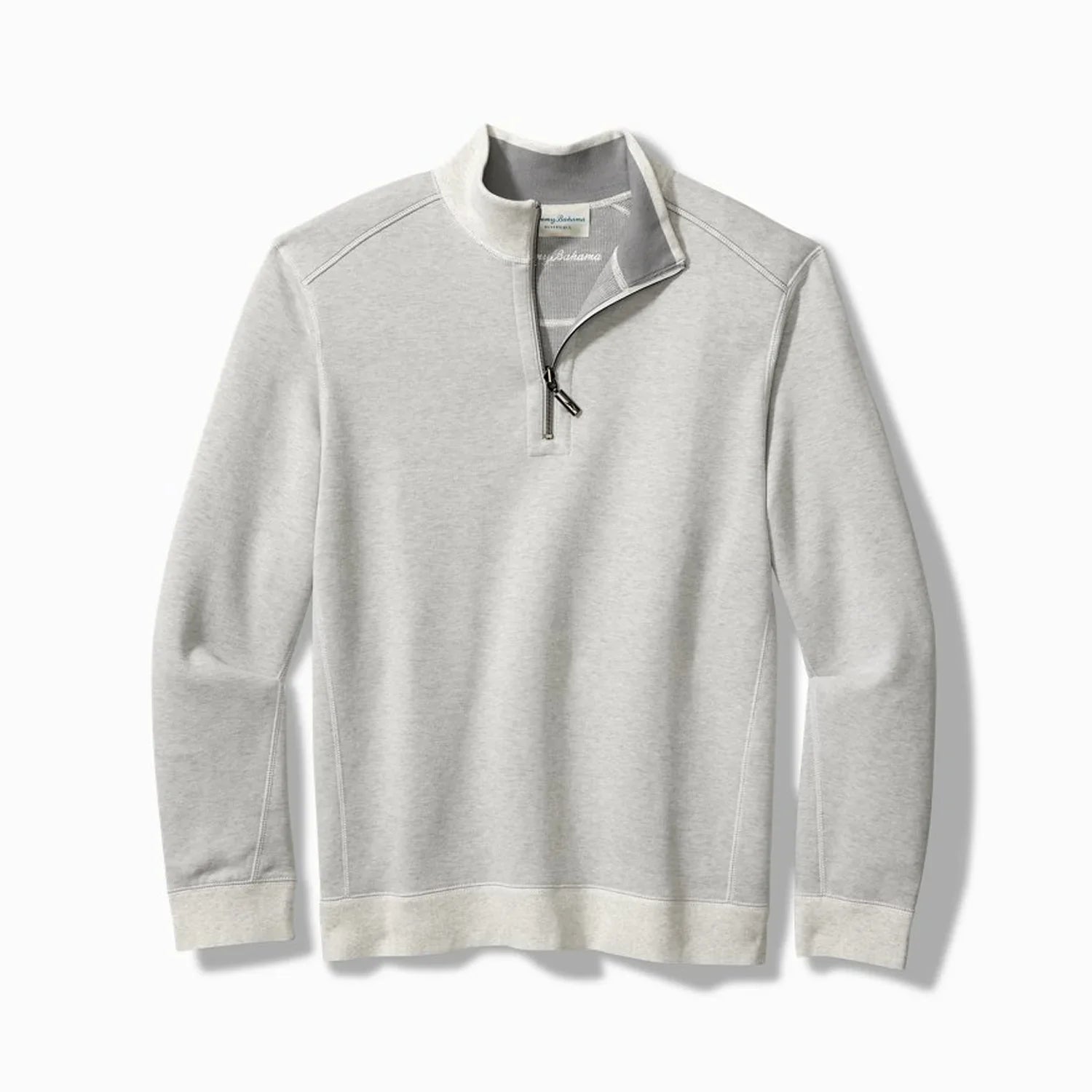 'Tommy Bahama Flip Coast Reversible Half Zip Pullover' in 'Continental Grey' colour