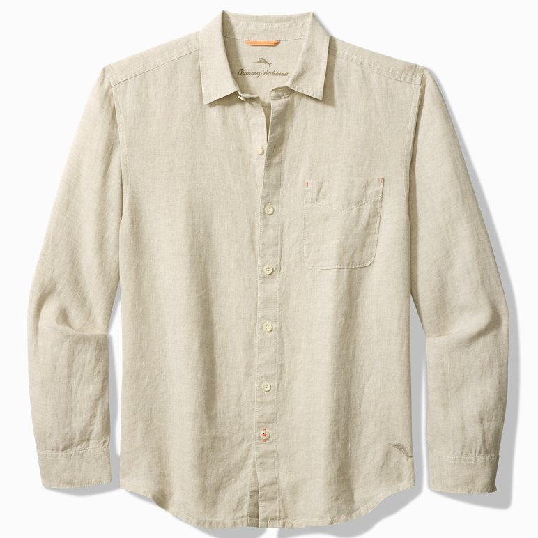 'Tommy Bahama Sea Glass Breezer Linen Shirt' in 'Natural' colour