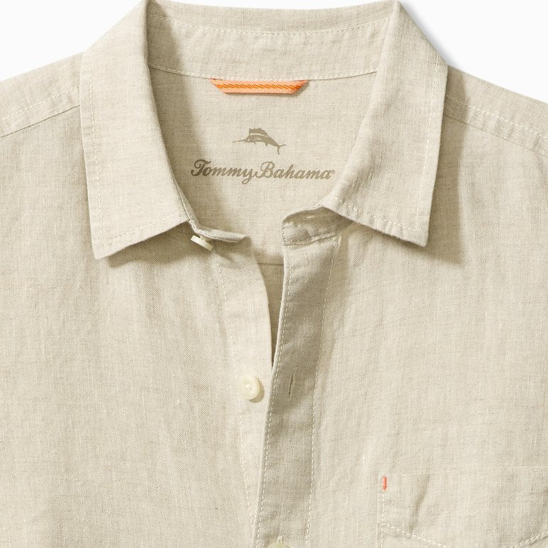 'Tommy Bahama Sea Glass Breezer Linen Shirt' in 'Natural' colour