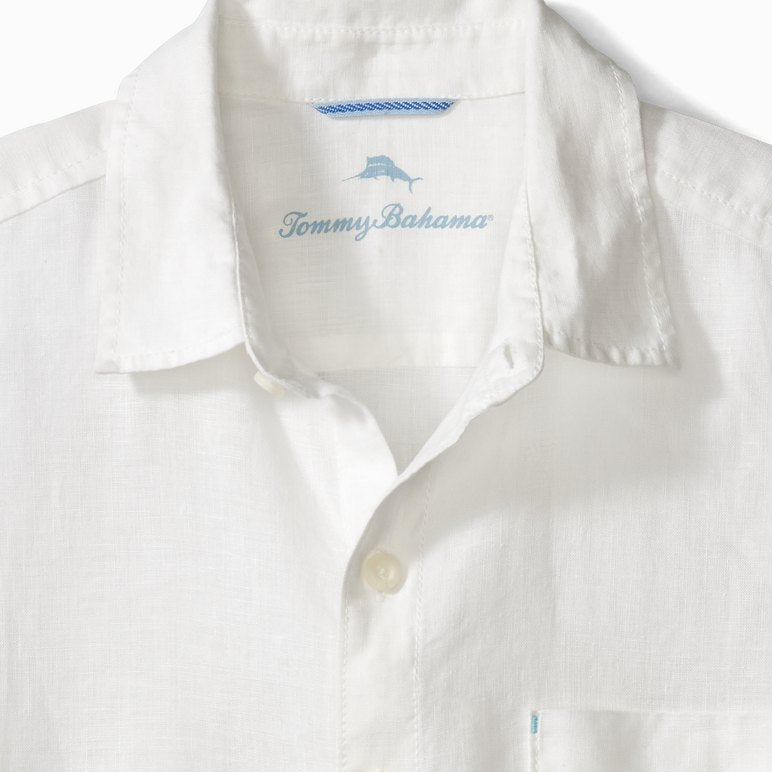 'Tommy Bahama Sea Glass Breezer Linen Shirt' in 'White' colour