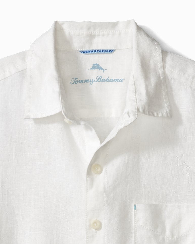 'Tommy Bahama Sea Glass Breezer Linen Shirt' in 'White' colour