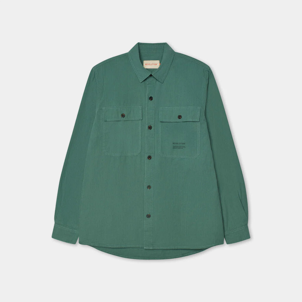 'Revolution 3100 Worker Shirt' in 'Green' colour