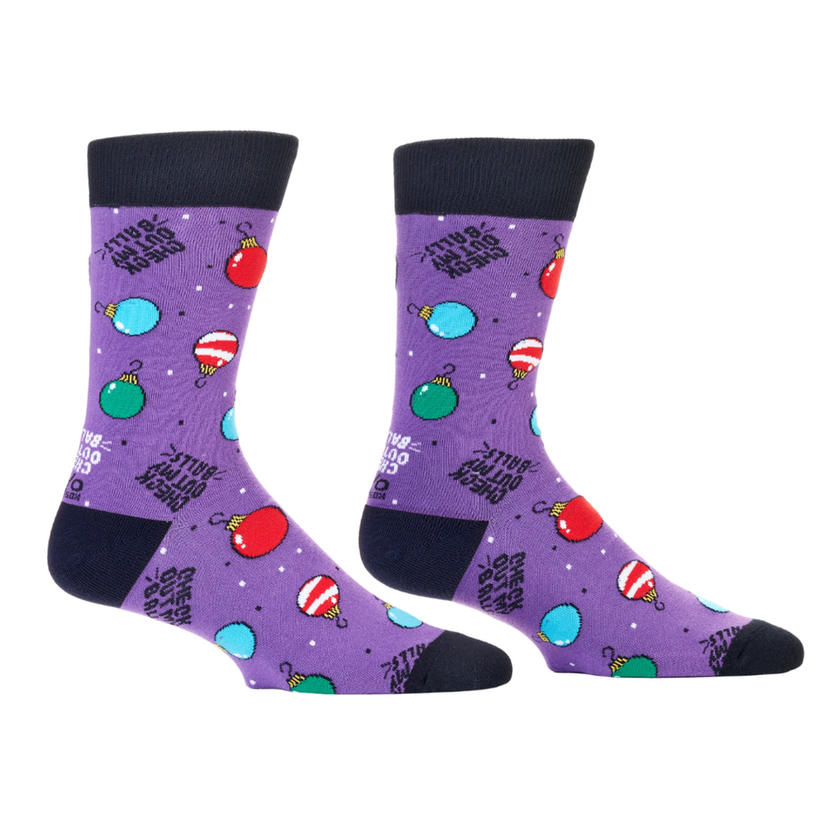 'Yo Sox Check Out My Balls Crew Socks' in 'Purple' colour