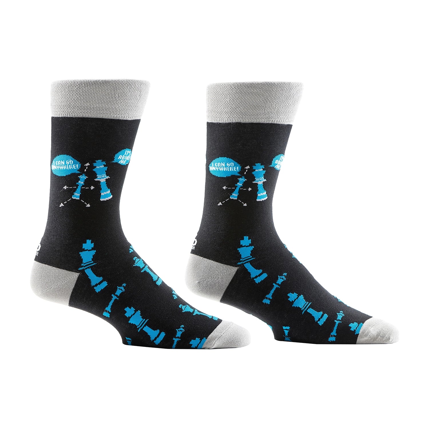 'Yo Sox Chess King Crew Socks' in 'Black' colour