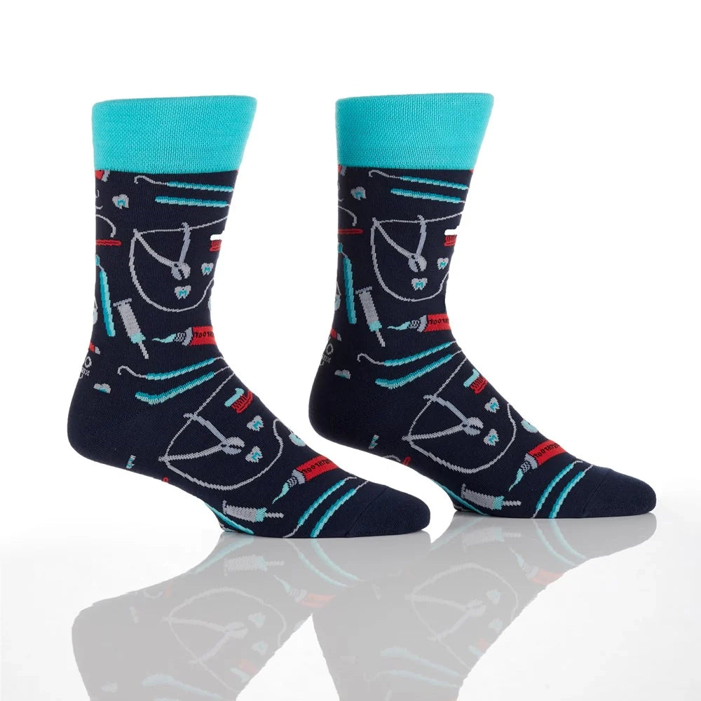 'Yo Sox Dentist Crew Socks' in 'Navy' colour