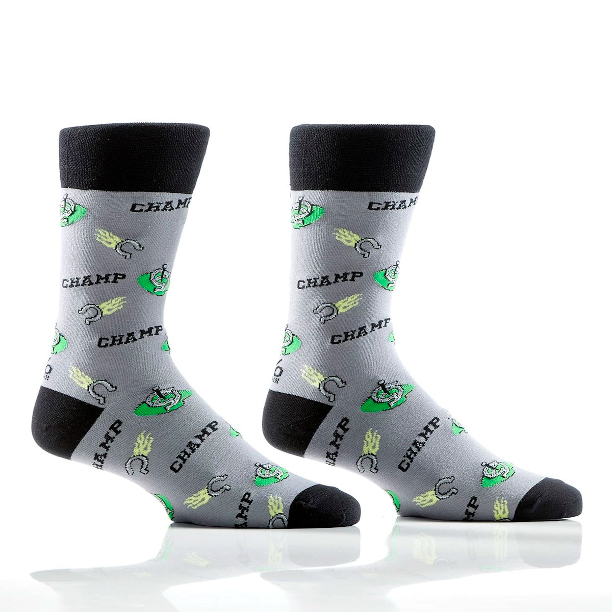'Yo Sox Horsehoe Camp Crew Socks' in 'Grey' colour