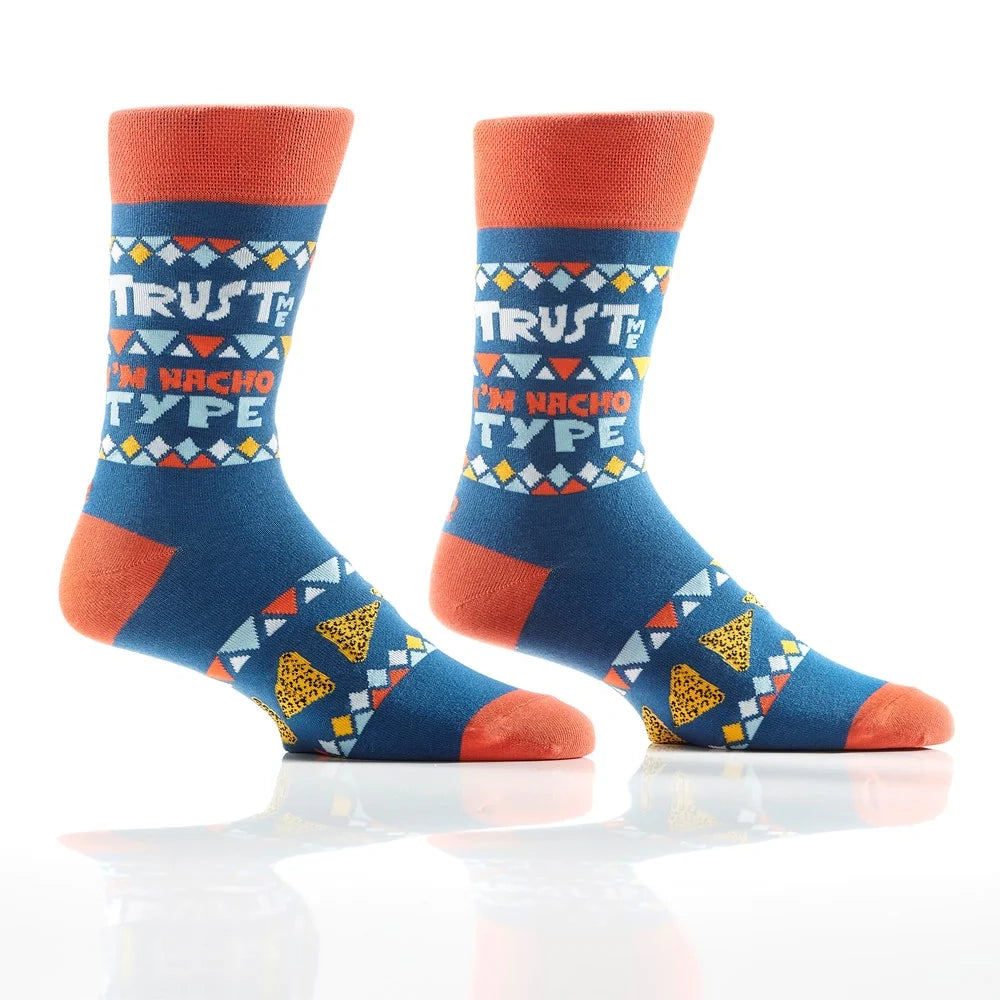 'Yo Sox Nacho Type Crew Socks' in 'Blue' colour