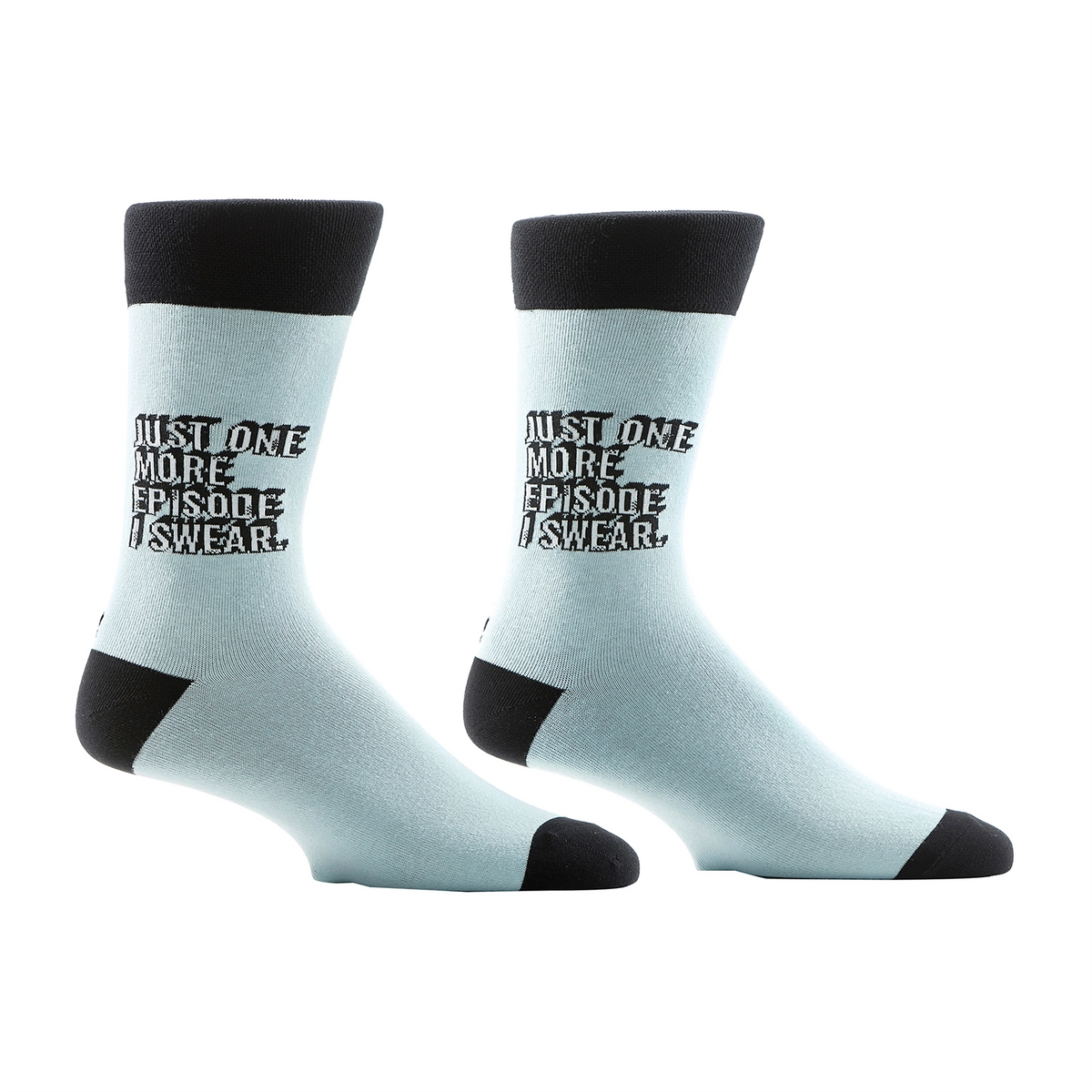 'Yo Sox One More Episode Crew Socks' in 'Light Blue' colour