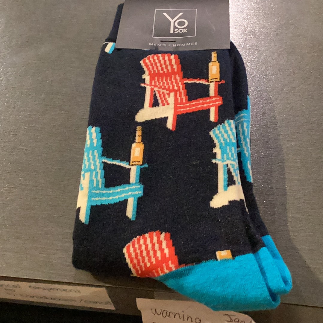 'Yo Sox Muskoka Chair Crew Socks' in 'Navy' colour