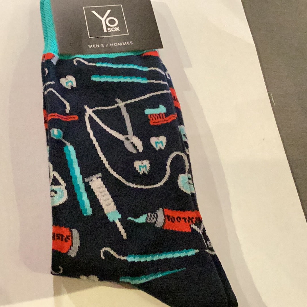 'Yo Sox Dentist Crew Socks' in 'Navy' colour