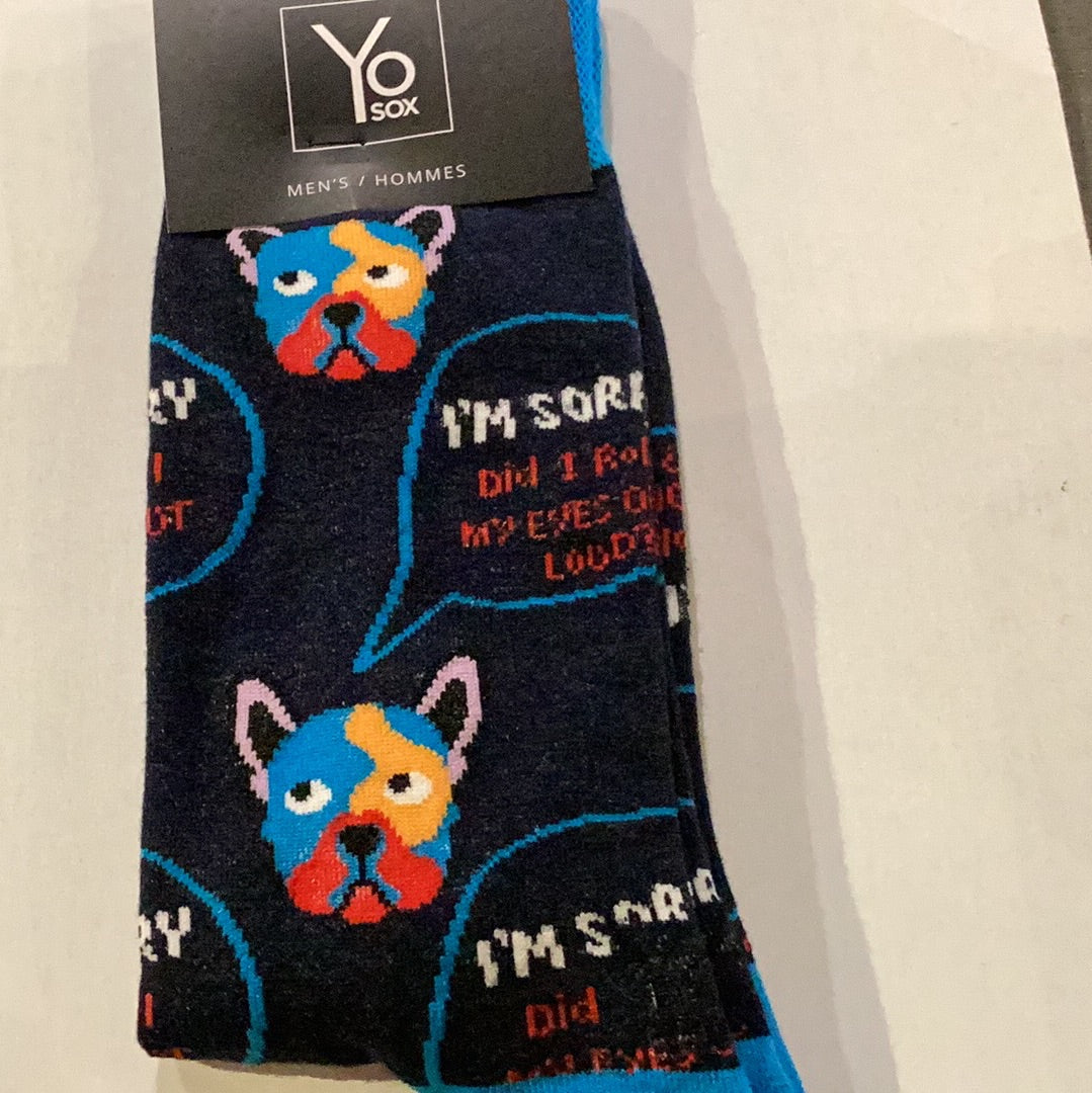 'Yo Sox Roll Eyes Crew Socks' in 'Black' colour