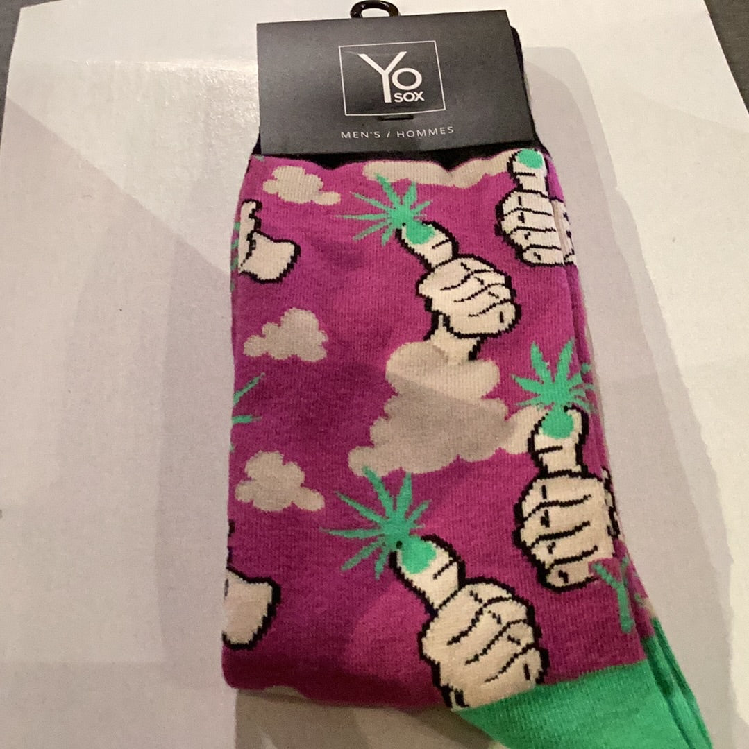 'Yo Sox Green Thumb Crew Socks' in 'Multi' colour