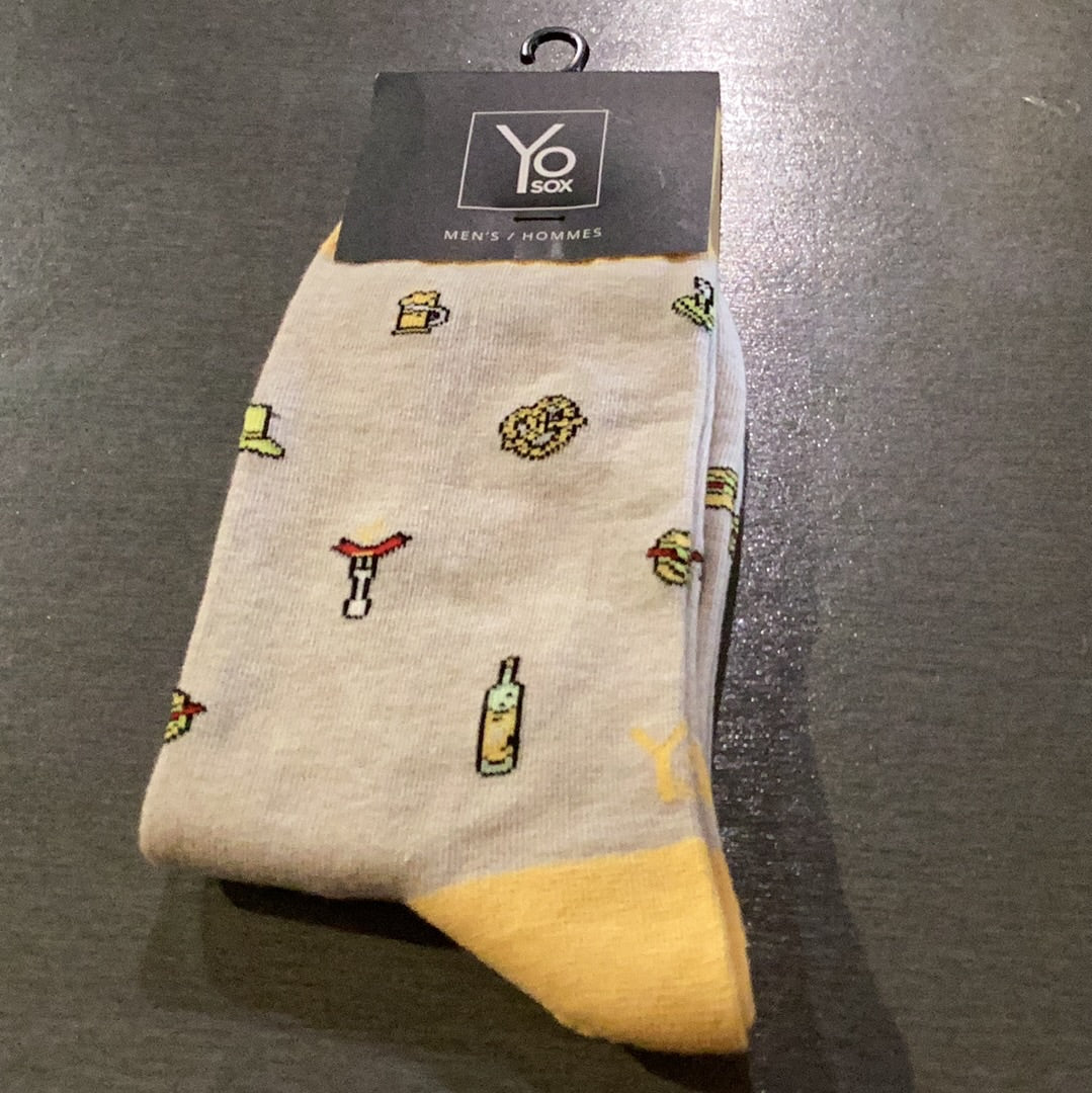 'Yo Sox Fun Fest Crew Socks' in 'Grey' colour