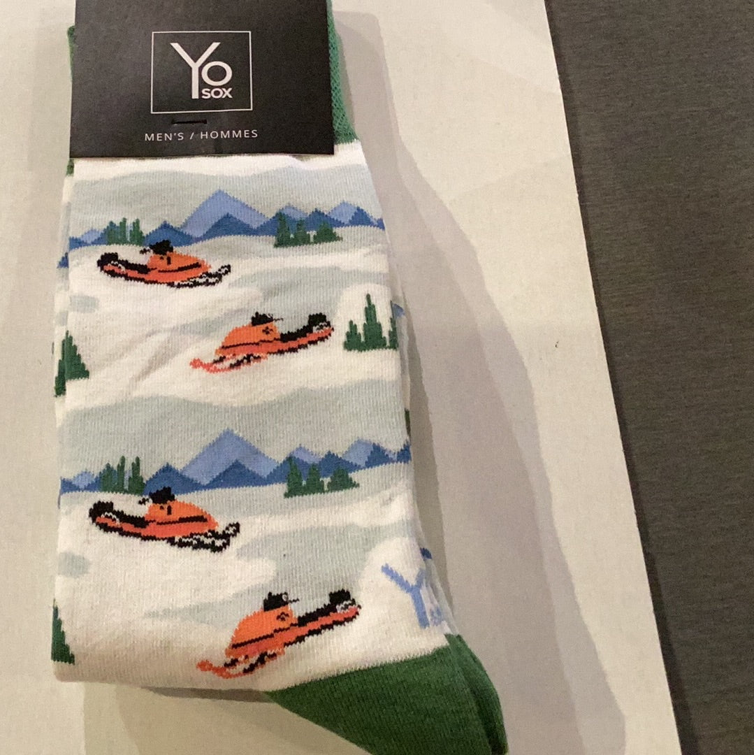 'Yo Sox Snow Trails Crew Socks' in 'Blue' colour