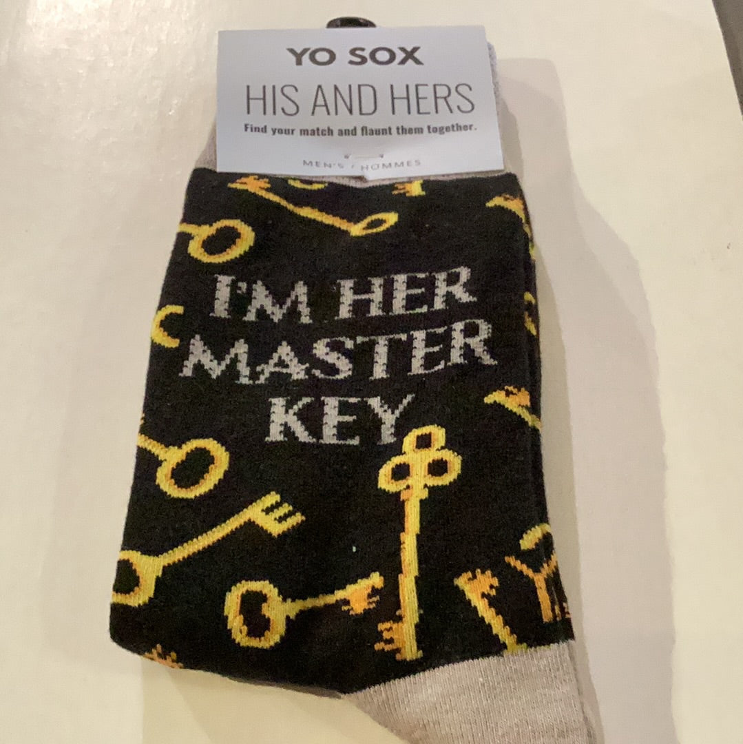 'Yo Sox Master Key Crew Socks' in 'Black' colour