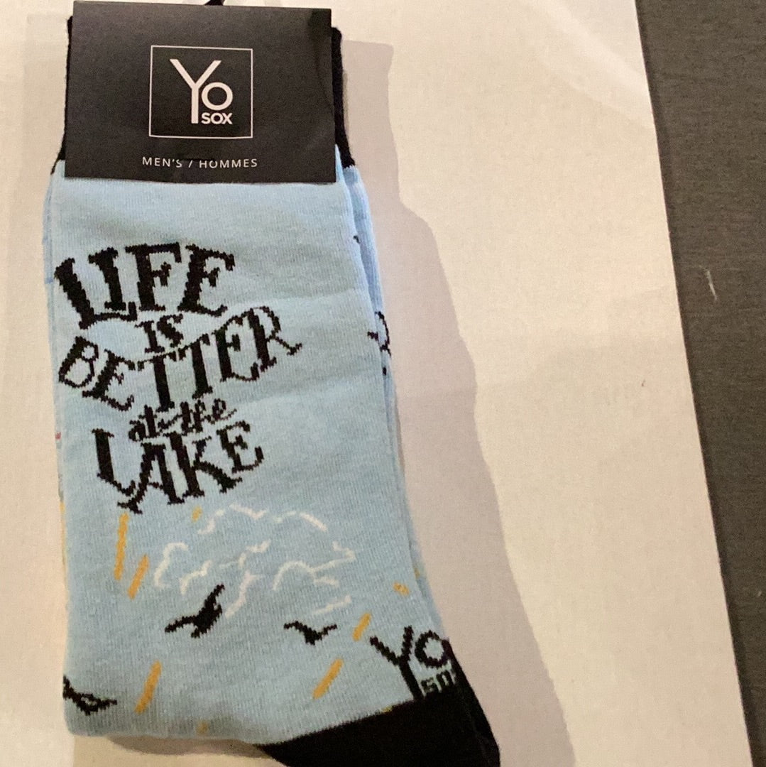 'Yo Sox Better At Lake Crew Socks' in 'Blue' colour