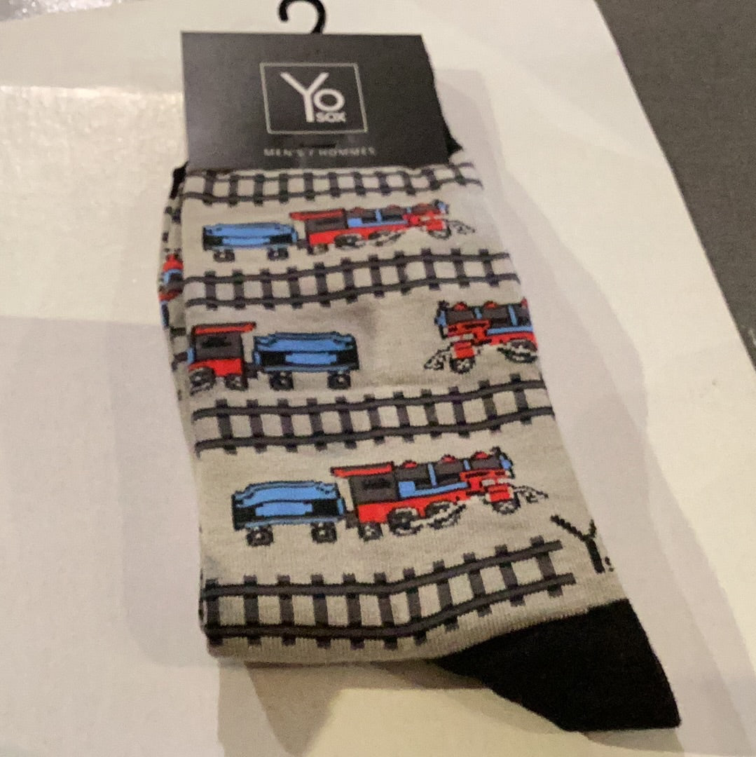 'Yo Sox Let'S Get Loco Crew Socks' in 'Grey' colour