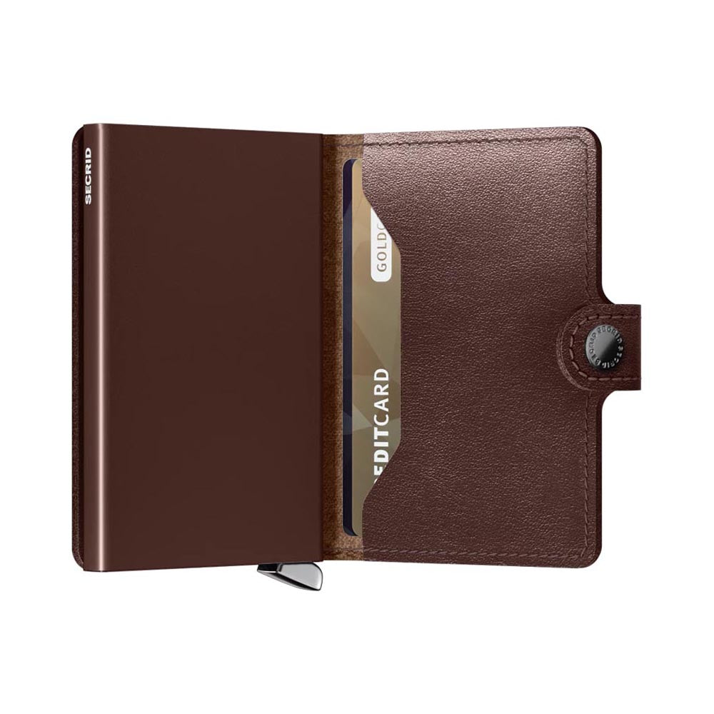 'Secrid Miniwallet - Premium Dusk' in 'Dark Brown' colour