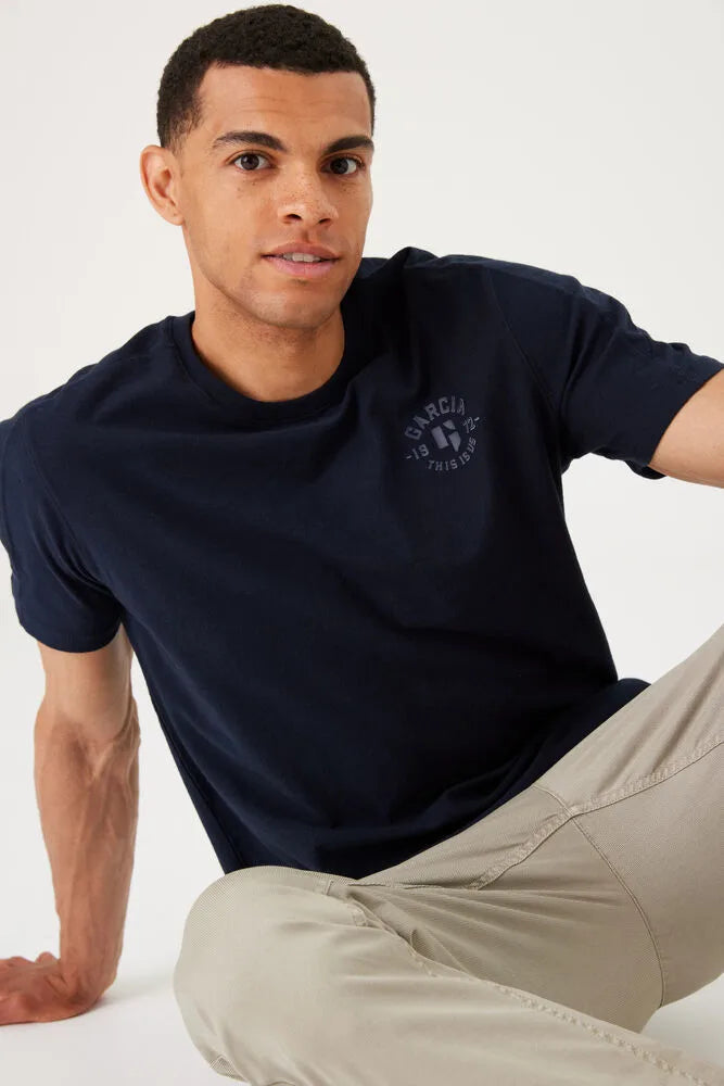 'Garcia N41205 Short Sleeve T-Shirt' in 'Dark Moon' colour