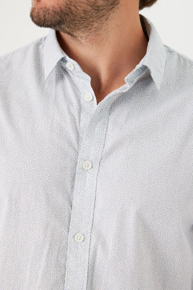 'Garcia N41281 Long Sleeve Button-Up Dress Shirt' in 'Dusty Blue' colour