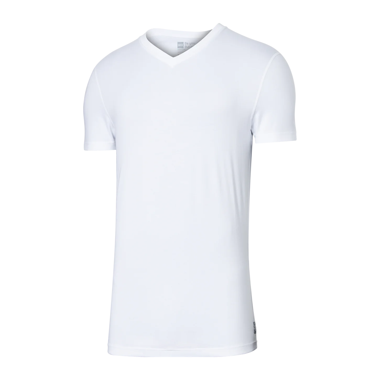 'SAXX Droptemp Cooling Cotton Undershirt V Neck - Black' in 'White' colour