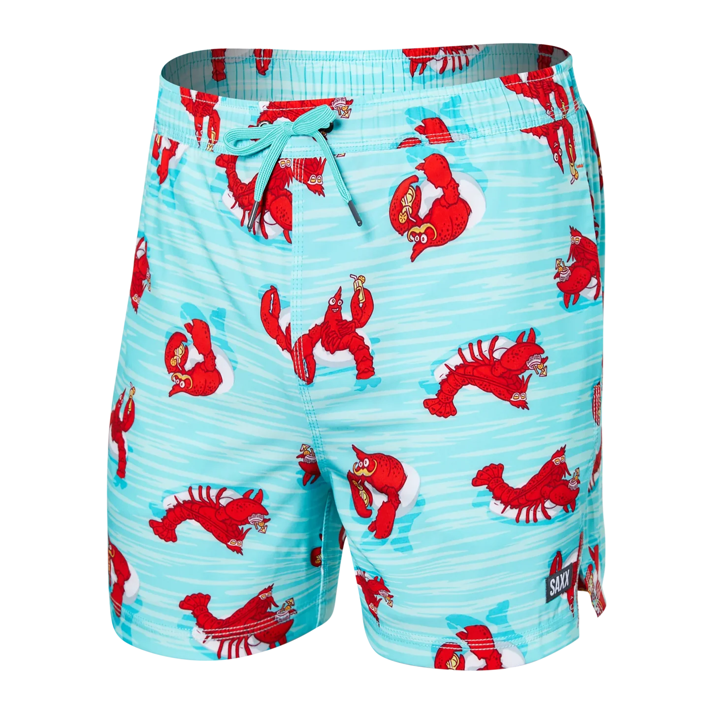 'SAXX Oh Buoy 7" Swim Shorts' in 'Lobster Lounger' colour