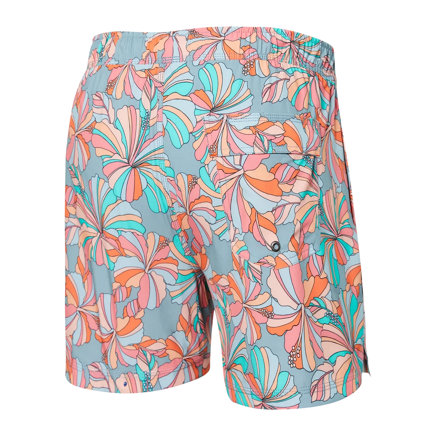 'SAXX Oh Buoy 5" Swim Shorts' in 'Flower Pop' colour