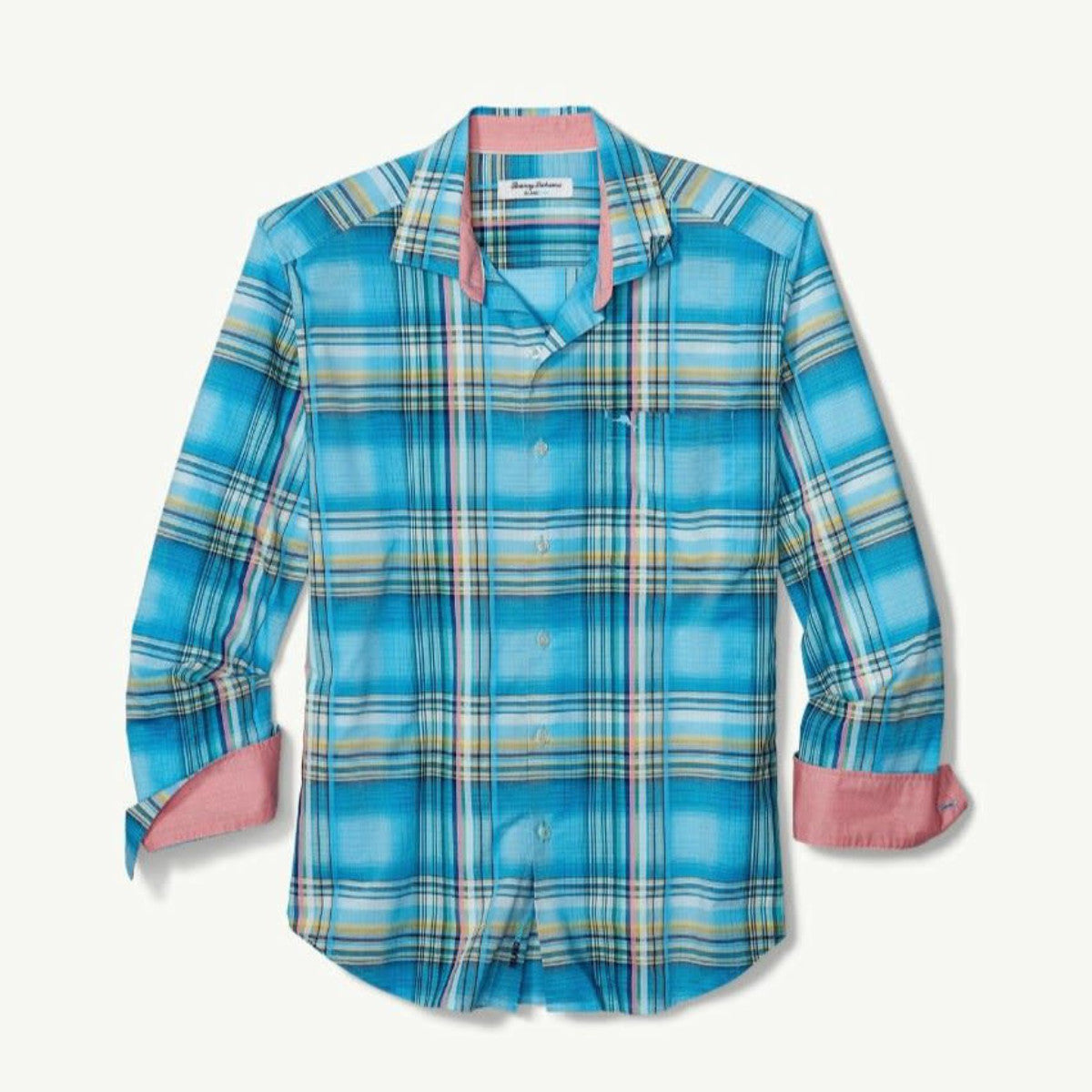 'Tommy Bahama Palau Plaid Shirt' in 'Beach Hut Blue' colour