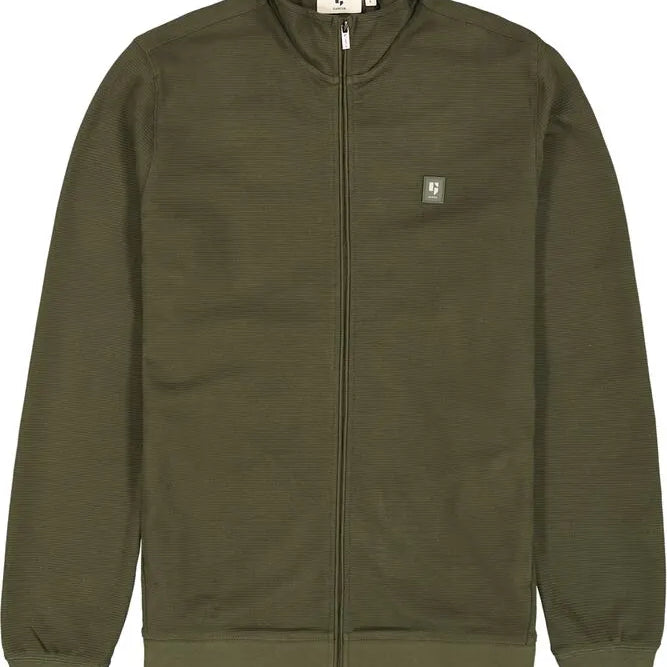 Garcia Z1103 Full Zip Cardigan - Dark Green - 2 - Tops - Zip Sweaters