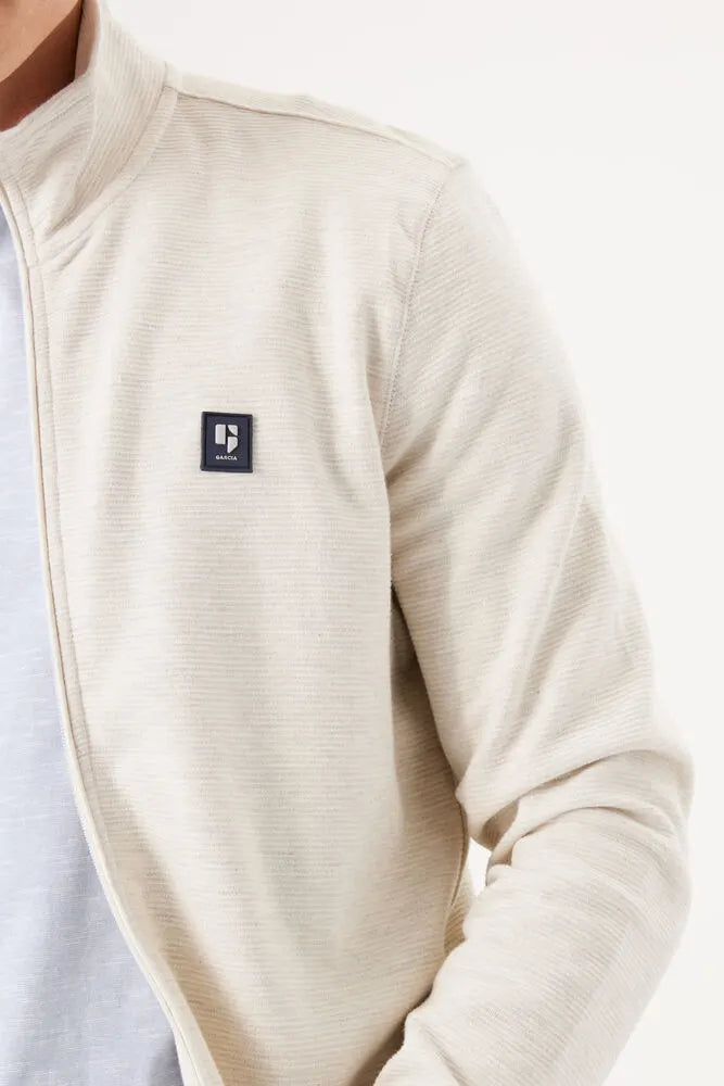 'Garcia Z1103 Full Zip Cardigan' in 'Off-White' colour
