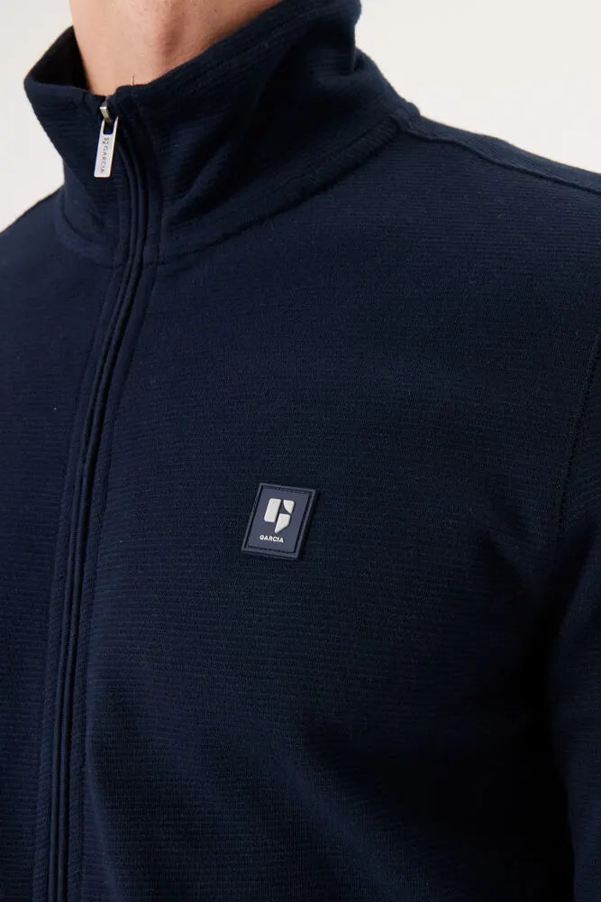 'Garcia Z1103 Full Zip Cardigan' in 'Navy' colour
