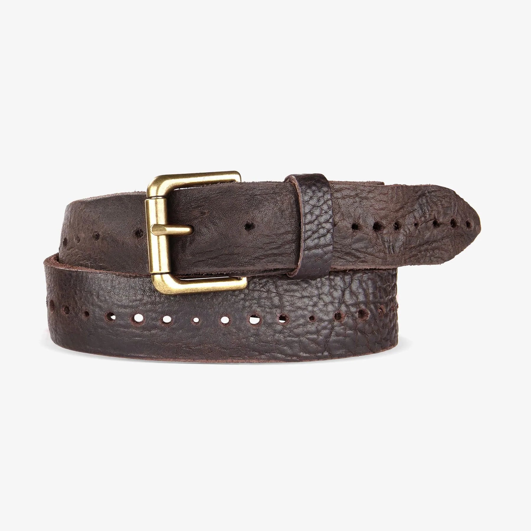 Brave Leather Anda Raw Washed Belt Dark Brown