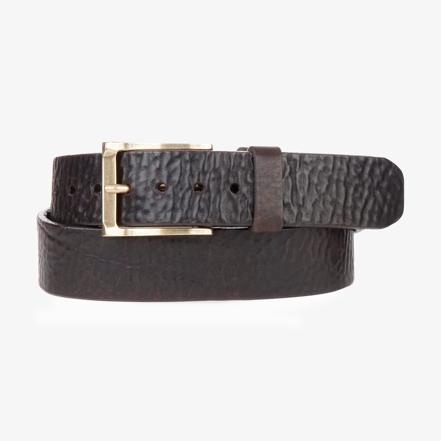 Brave Leather Cava Raw Washed Belt Dark Brown