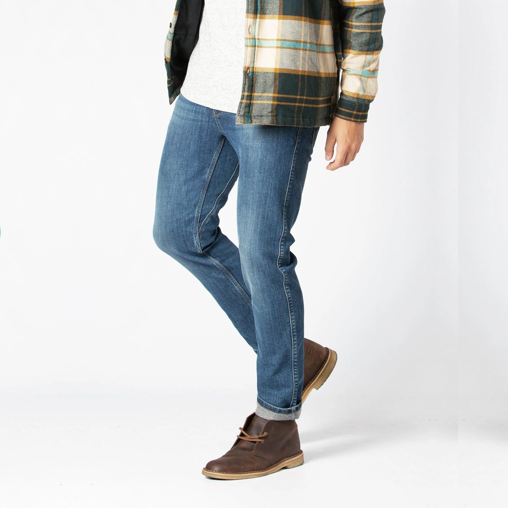'Du/er Fireside Denim Slim Jean' in 'Lakeshore' colour