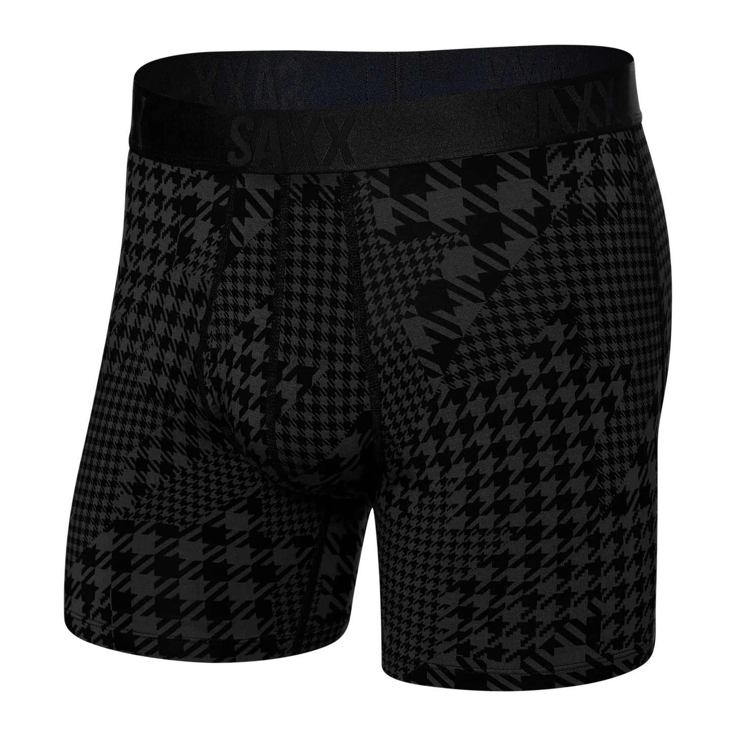 SAXX 22nd Century Silk Boxer Brief - Dogstooth Camo - Black - 1 - Underwear - Boxer Briefs