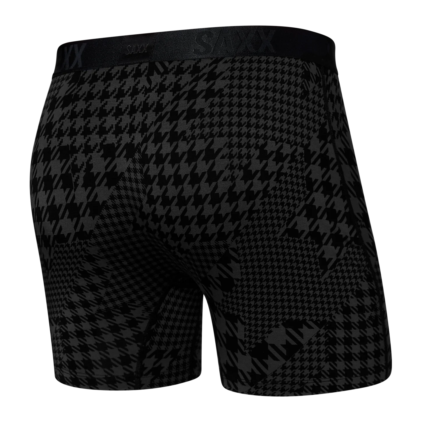 'SAXX 22nd Century Silk Boxer Brief - Dogstooth Camo' in 'Black' colour