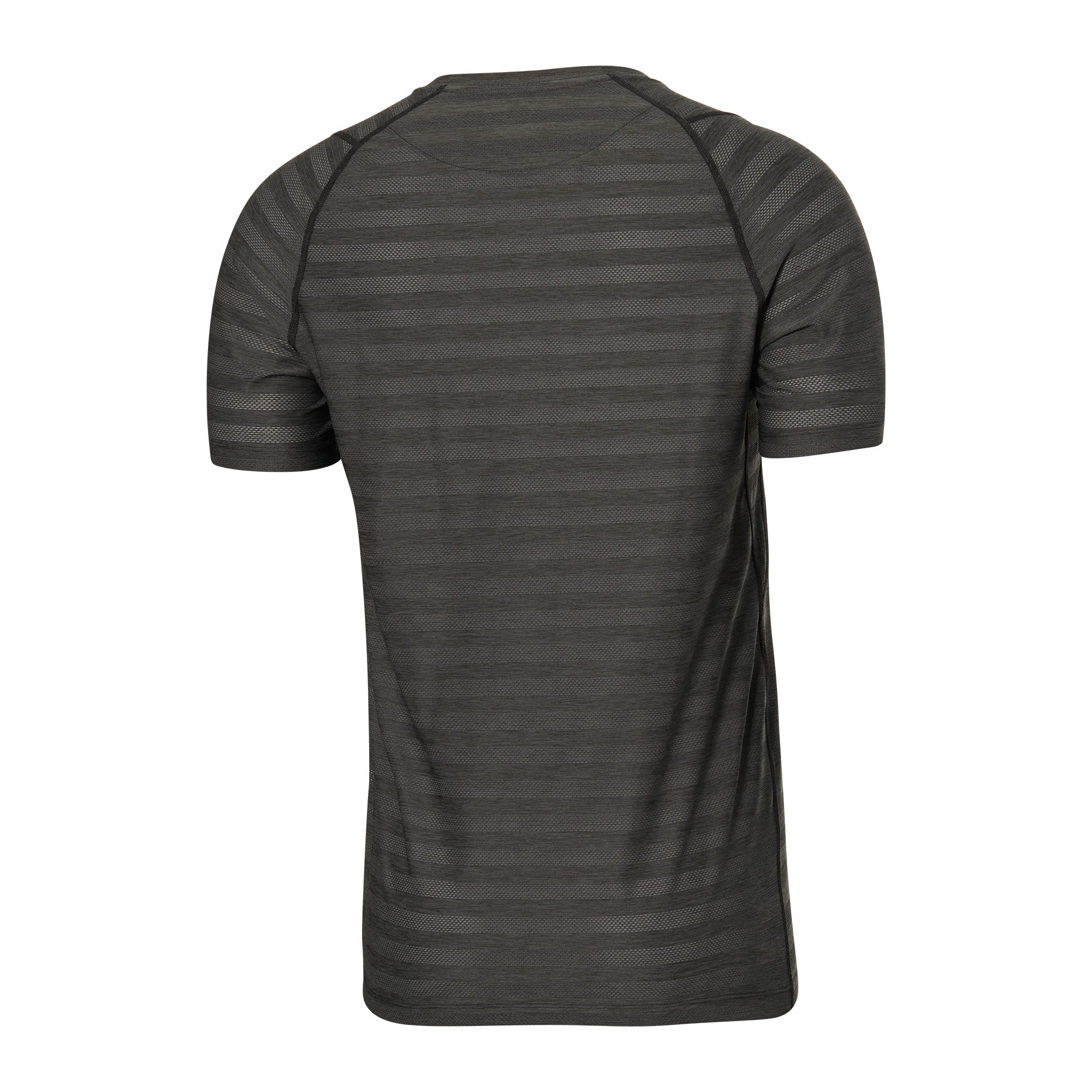 'SAXX Droptemp Cooling Mesh Crew Tee' in 'Black Heather' colour