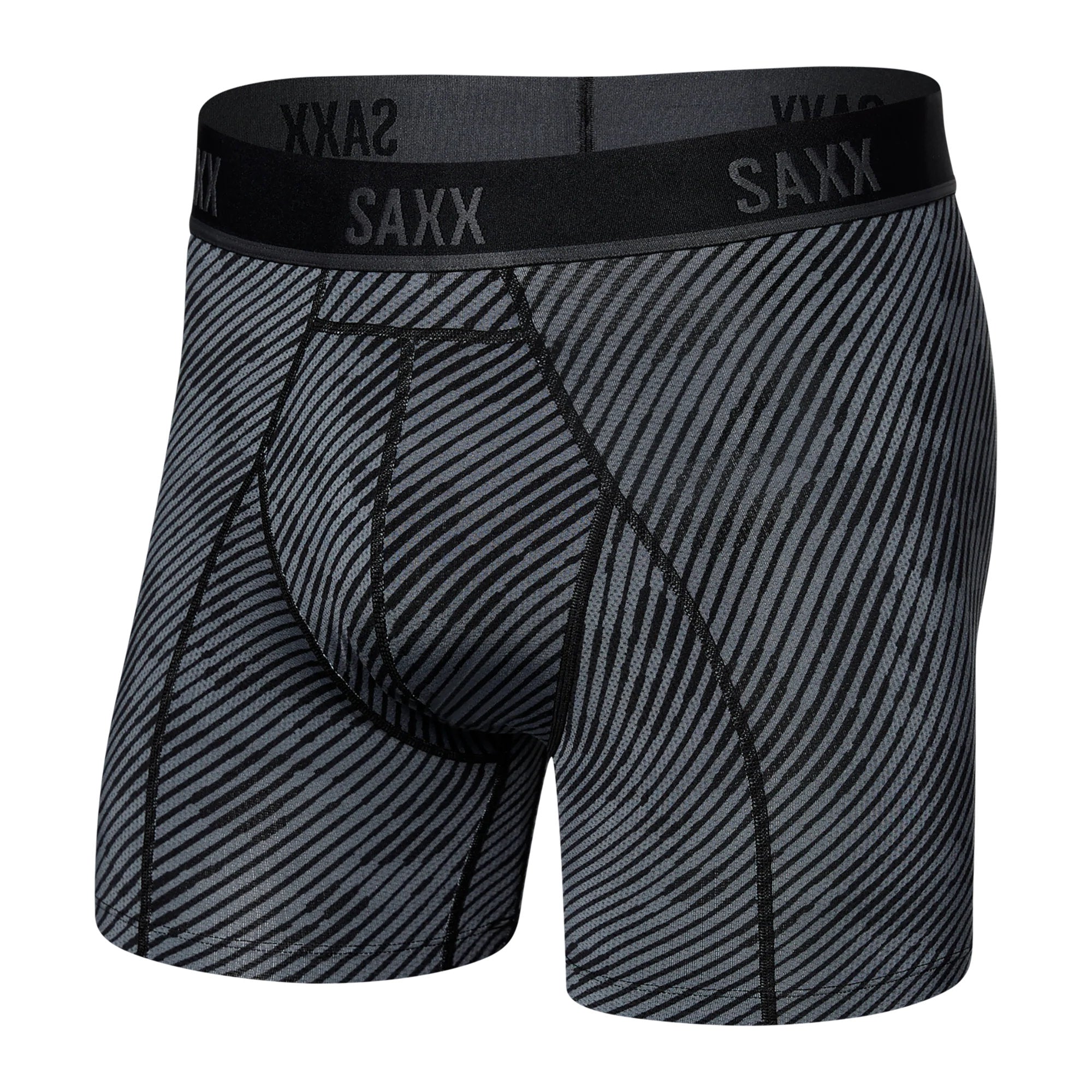 'SAXX Kinetic Light Compression Mesh Boxer Brief - Optic Camo' in 'Black' colour