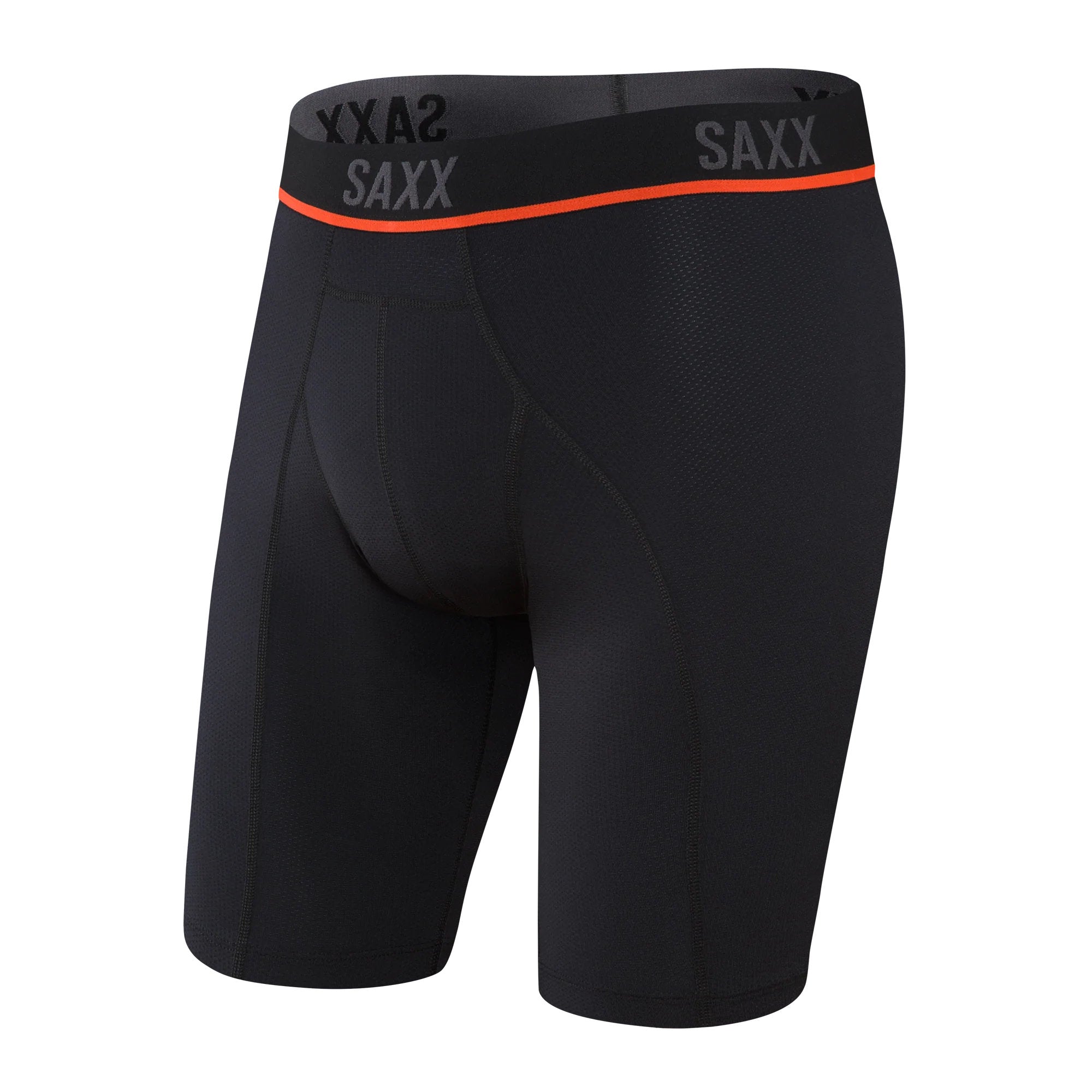 'SAXX Kinetic Light Compression Mesh Long Leg - Black' in 'Black' colour